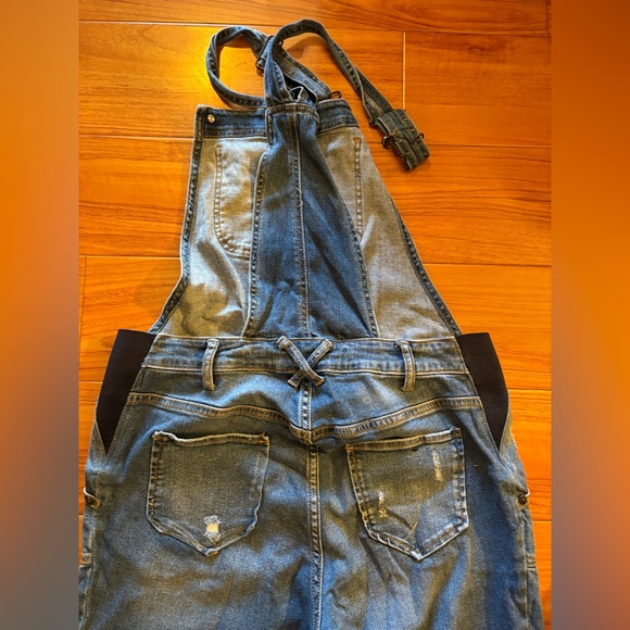 Indigo Blue maternity straight leg denim overalls - Picture 4 of 5